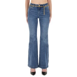 FLARED JEANS WITH BELT