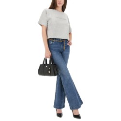FLARED JEANS WITH BELT