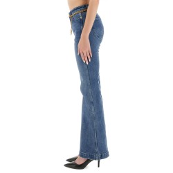 FLARED JEANS WITH BELT