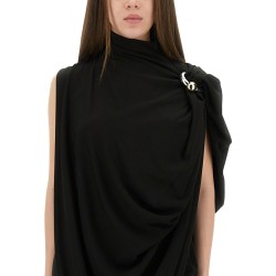 DRAPED DRESS WITH PIERCINGS