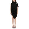 DRAPED DRESS WITH PIERCINGS