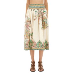 PAISLEY PRINT MIDI SKIRT
