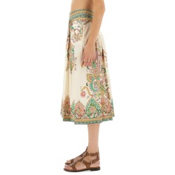 PAISLEY PRINT MIDI SKIRT