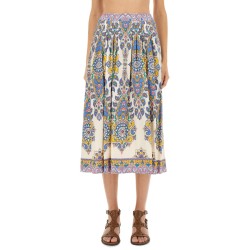 PAISLEY PRINT MIDI SKIRT
