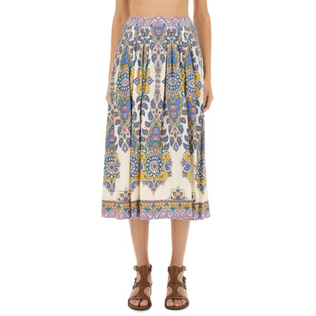 PAISLEY PRINT MIDI SKIRT