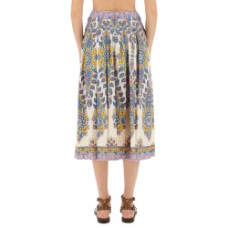 PAISLEY PRINT MIDI SKIRT