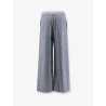 Cotton and linen trousers with all-over FF motif