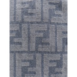 Cotton and linen trousers with all-over FF motif