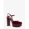 Patent leather sandals with heel and wedge