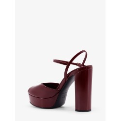 Patent leather sandals with heel and wedge
