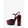 Patent leather sandals with heel and wedge