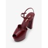 Patent leather sandals with heel and wedge