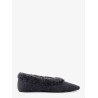 Shearling edge wool ballerinas