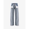 Straight leg jeans with reverse pockets
