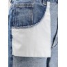 Straight leg jeans with reverse pockets