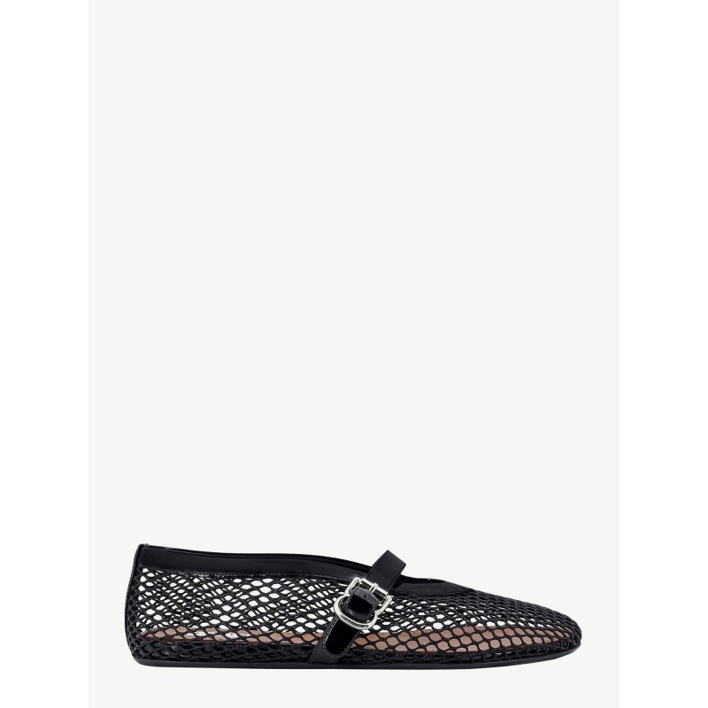 Fishnet Ballerinas with patent leather profiles