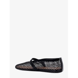 Fishnet Ballerinas with patent leather profiles