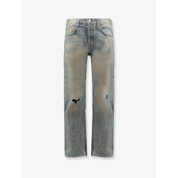 Straight leg jeans with destroyed effect