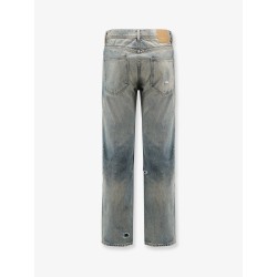 Straight leg jeans with destroyed effect
