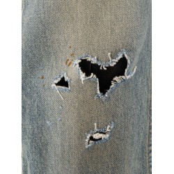 Straight leg jeans with destroyed effect