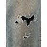Straight leg jeans with destroyed effect