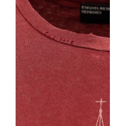 Burning Church cotton T-shirt with used effect