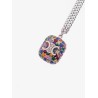 Metal necklace with multicolor pendant