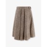 Virgin wool and silk midi skirt
