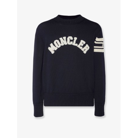 Cotton sweater with Logo patch