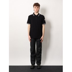 Cotton polo shirt with contrasting profiles