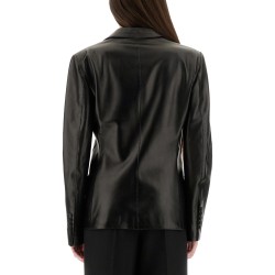 LEATHER JACKET WITH SPEAR LAPELS
