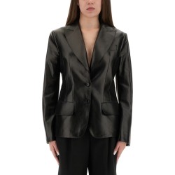 LEATHER JACKET WITH SPEAR LAPELS