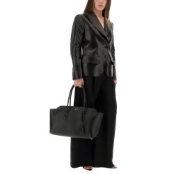LEATHER JACKET WITH SPEAR LAPELS