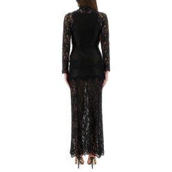 LACE AND JERSEY LONG DRESS