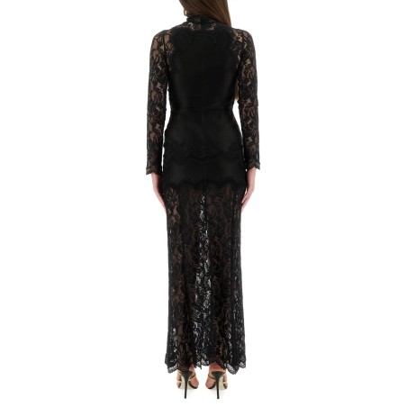 LACE AND JERSEY LONG DRESS