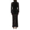 LACE AND JERSEY LONG DRESS