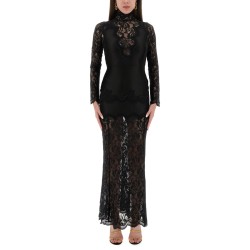 LACE AND JERSEY LONG DRESS