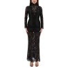 LACE AND JERSEY LONG DRESS