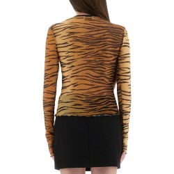 MESH TOP WITH ANIMAL PRINT