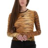 MESH TOP WITH ANIMAL PRINT