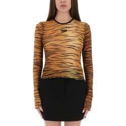 MESH TOP WITH ANIMAL PRINT