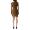 ANIMAL PRINT MESH DRESS