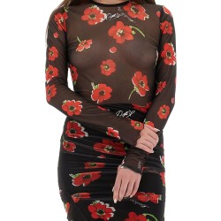 FLORAL MESH TOP