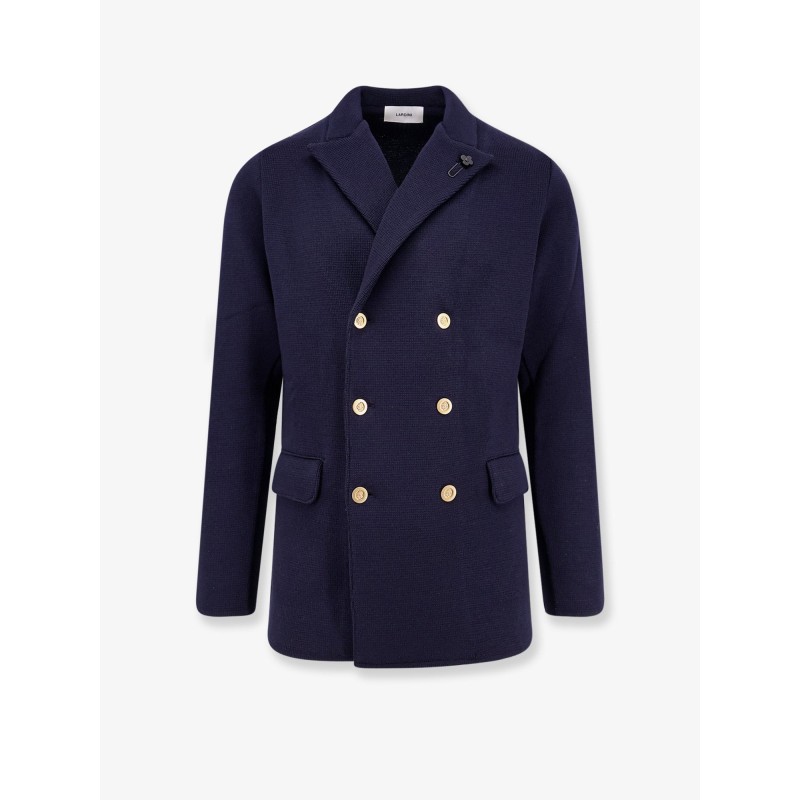 Knitted blazer with iconic brooch