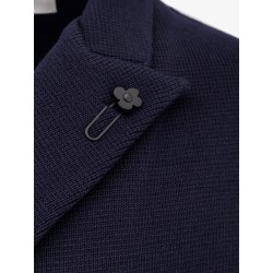 Knitted blazer with iconic brooch