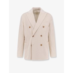 Double-breasted corduroy blazer