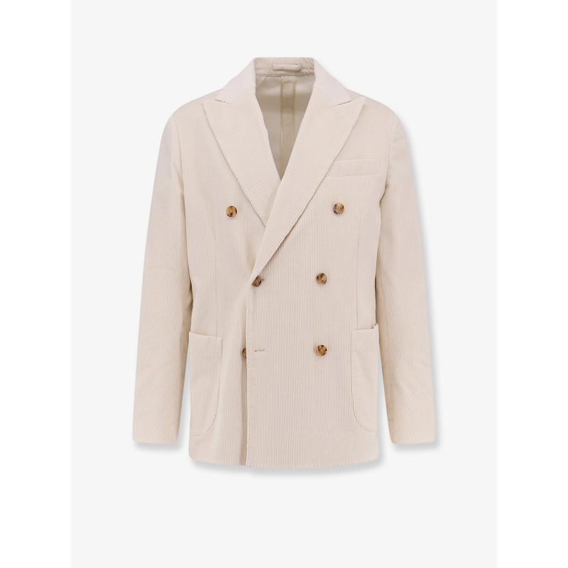 Double-breasted corduroy blazer