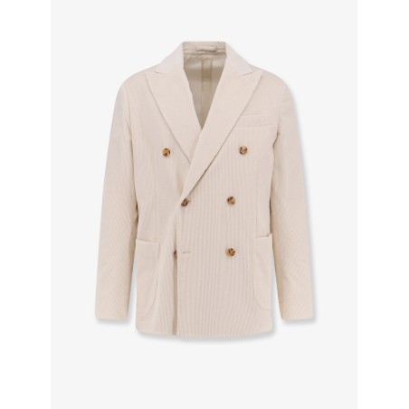 Double-breasted corduroy blazer