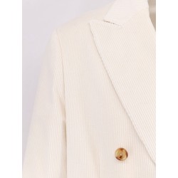 Double-breasted corduroy blazer