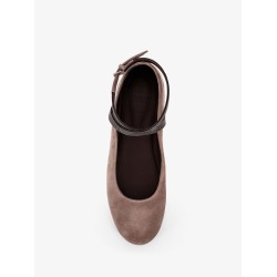Suede Ballerinas with Monili detail
